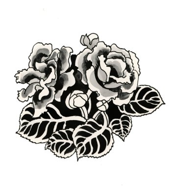 siyah gül el çekilmiş