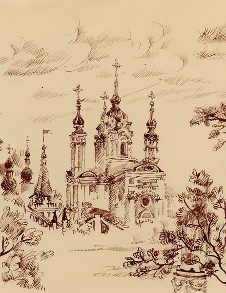 Szkic Kościoła — Zdjęcie stockowe