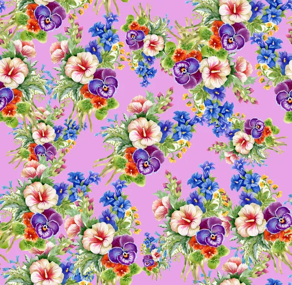 Floral coloré motif de fleurs de mauve — Photo