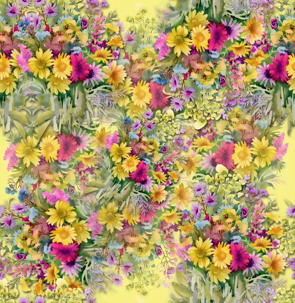 Ακουαρέλα λουλούδι φόντο — Φωτογραφία Αρχείου