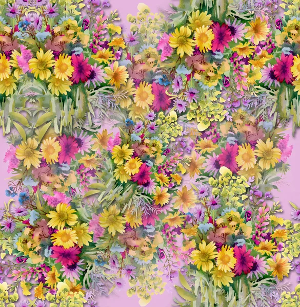 Acquerello fiore sfondo — Foto Stock