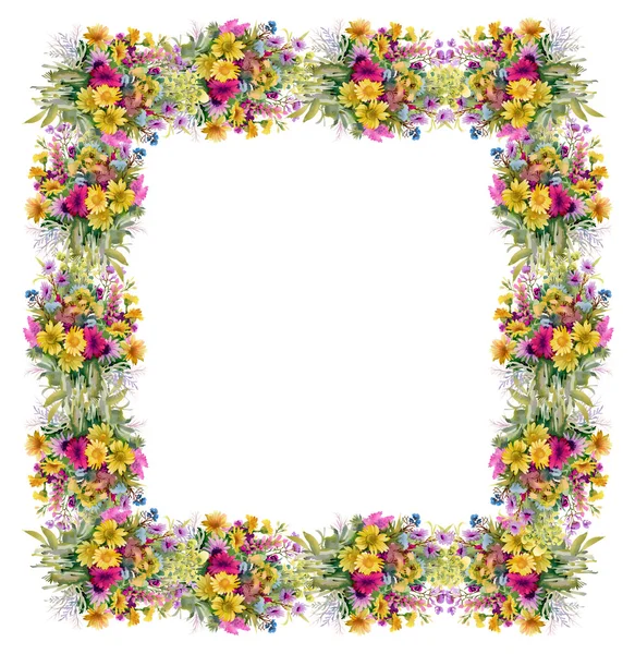 suluboya çiçek çerçevesi