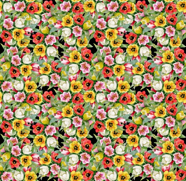 Színes virág zökkenőmentes minta — Stock Fotó