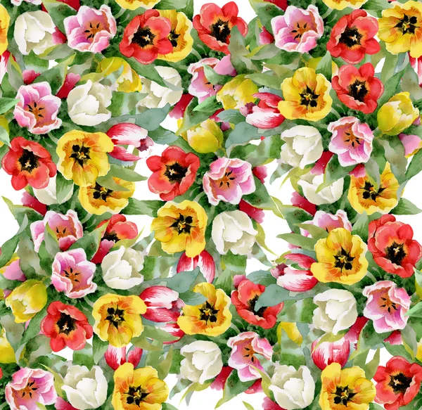 Färgglada blommig sömlös mönster — Stockfoto