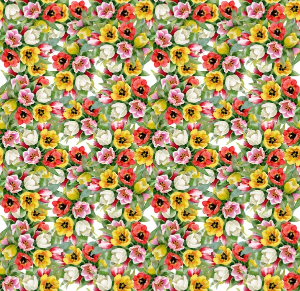 Kolorowe kwiatowy bezszwowy wzór — Zdjęcie stockowe