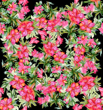 Renkli çiçek desenli.