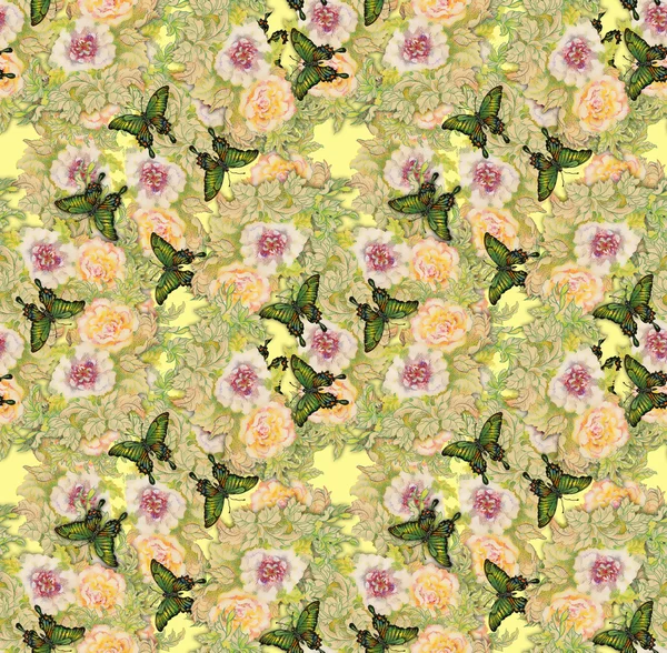 Kolorowe kwiatowy bezszwowy wzór — Zdjęcie stockowe