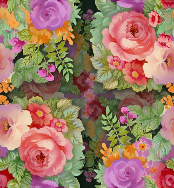 Patrón floral inconsútil colorido — Foto de Stock
