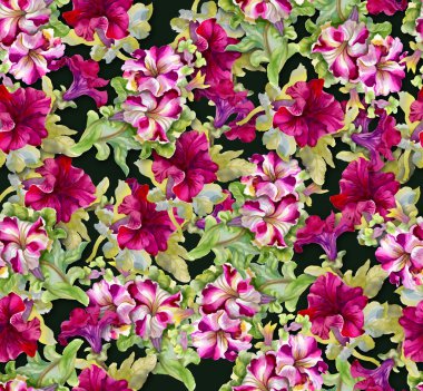 Renkli çiçek desenli.