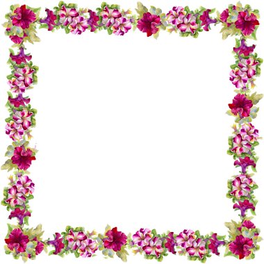 suluboya çiçek çerçevesi