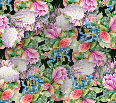 suluboya çiçek arka plan