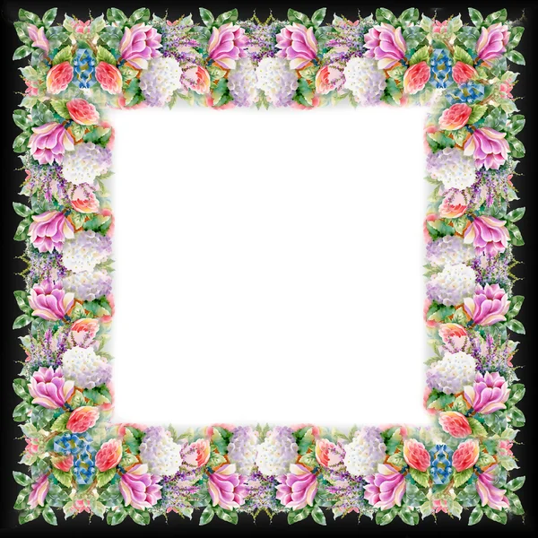 Watercolor flower frame — Stock Photo, Image