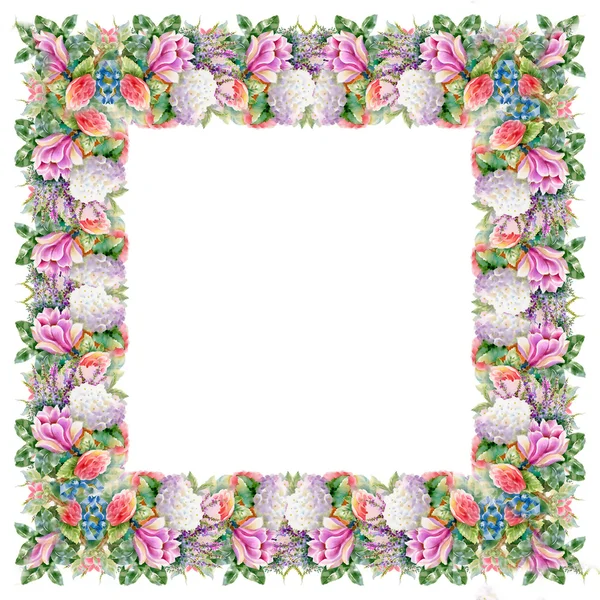 Aquarell-Blumenrahmen — Stockfoto