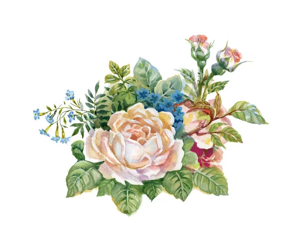 Acquerello bouquet fiori — Foto Stock
