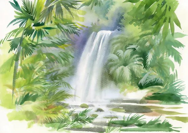 Waterfall in jungle — Stock Photo, Image