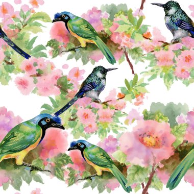 çiçekler ve kuşlar