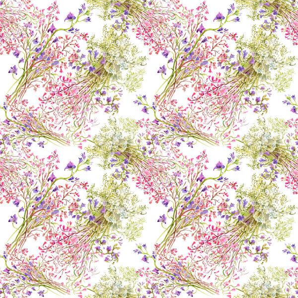 Watercolor flowers background