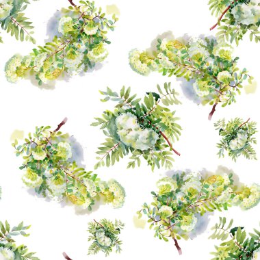 bloeiende rowan branch patroon