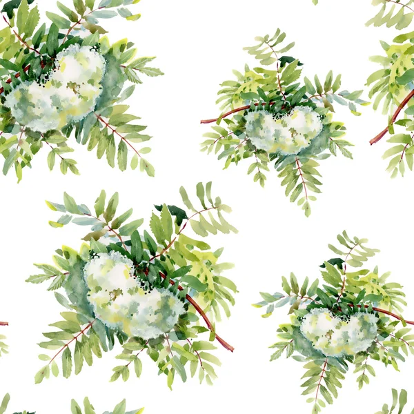 Blooming rowan branch pattern — Stock Photo, Image