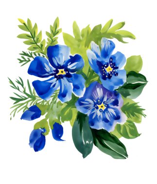 Suluboya çiçekleri