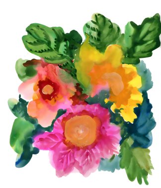 Suluboya çiçekleri