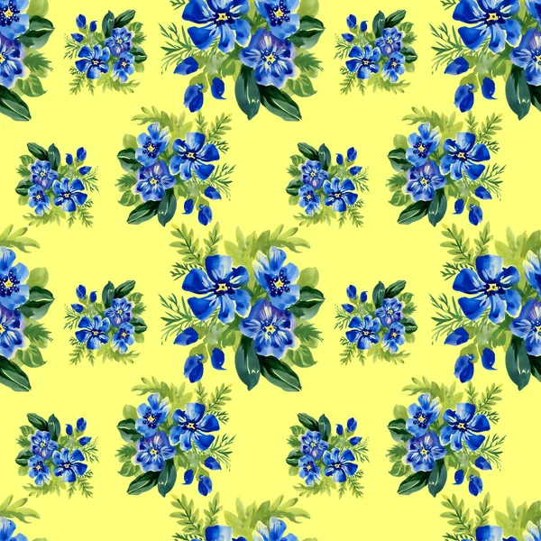 Periwinkle flowers pattern — Stock Photo, Image