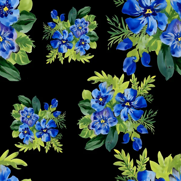 Periwinkle flowers pattern — Stock Photo, Image