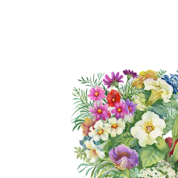 Flores de aquarela — Fotografia de Stock