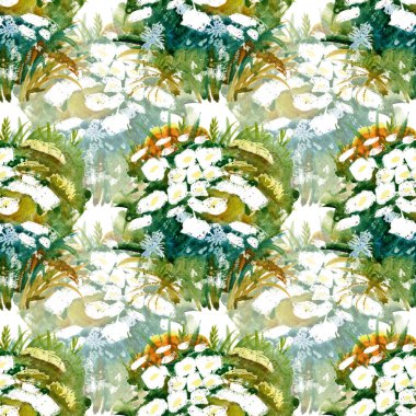 suluboya yabani alan çiçek deseni