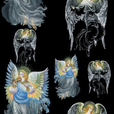 güzel meleklerin kanatları seamless modeli ile