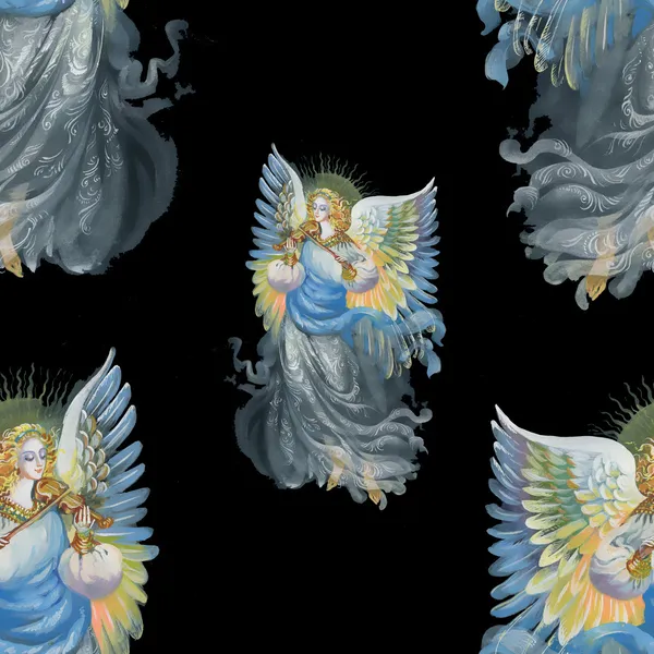 Bellissimi angeli con ali modello senza soluzione di continuità — Foto Stock