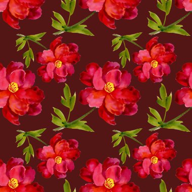 Suluboya kırmızı çiçek