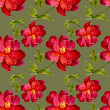 Suluboya kırmızı çiçek