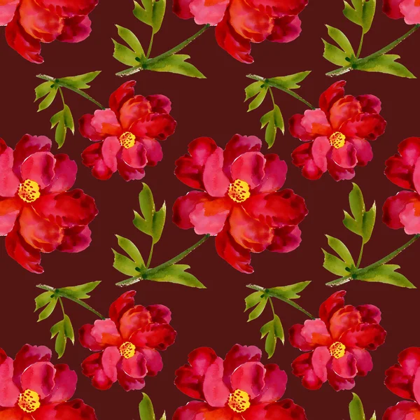 Akvarell röd blomma — Stockfoto