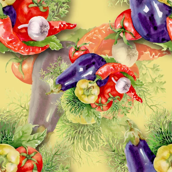 Aquarel groenten naadloze patroon — Stockfoto
