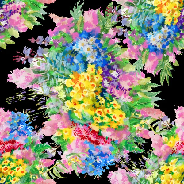 Akvarell vad mező virág mintával — Stock Fotó