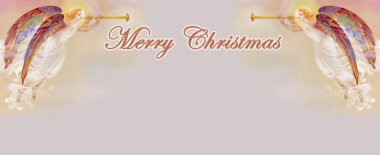 Christmas angels card clipart