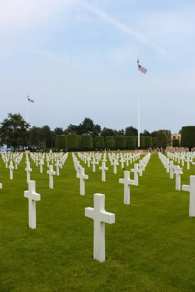 Amerikan askeri mezarlığı, omaha beach, colleville-sur-mer — Stok fotoğraf