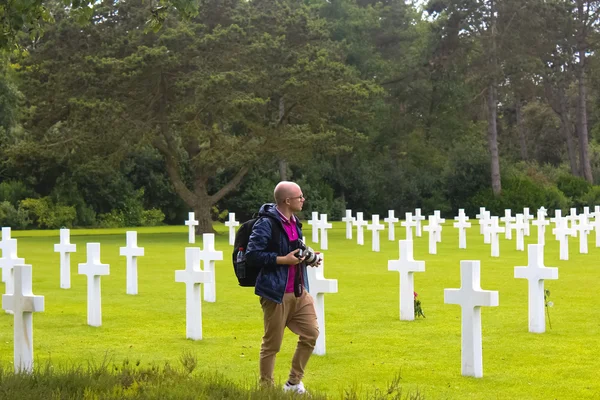 Cemitério militar americano, praia de omaha, colleville-sur-mer — Fotografia de Stock