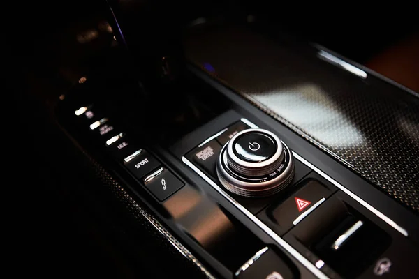 Luxury car tune control panel. Modern car interior — Photo