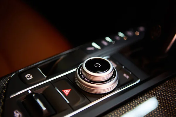 Luxury car tune control panel. Modern car interior — Stockfoto