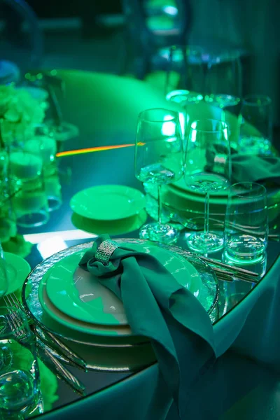 Luxury table setup. Ready to event. Shallow dof — Stock Photo, Image