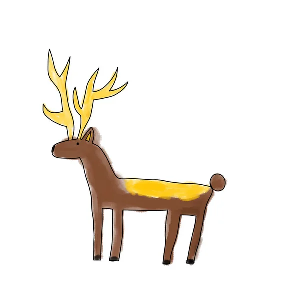 Cute hand drawn doodle deer. Pet animal illustration — Stock Photo, Image