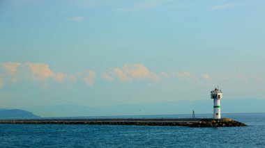 İstanbul, Türkiye manzaralı beyaz deniz feneri