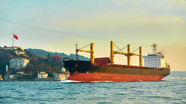 Bulkfartyg i Bosporen, Istanbul, Turkiet — Stockfoto