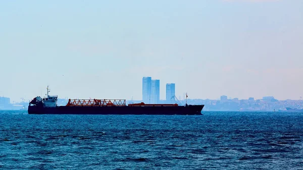 The Freighter in Bosphorus Strait, Istanbul, Turkey — Stok fotoğraf