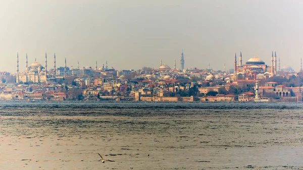 The Blue Mosque and Hagia Sophia. Retro style — Fotografia de Stock