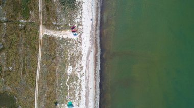 havadan görünümü, Ngorongoro krateri, natron Gölü, Tanzanya, Afrika.