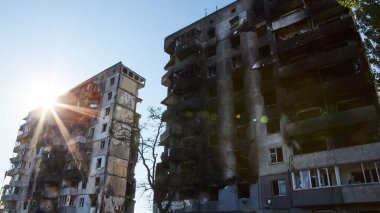 Borodianka, Ukrayna, 28 Mayıs 2022: Rus askerleri tarafından yıkılan evler. Rusya 'nın Ukrayna ile savaşı