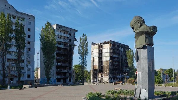 Borodianka Kyiv Region Ukraine Monument Shevchenko Shot Russian Occupiers — Stock Photo, Image